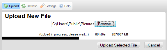 Przesyłanie pojedynczego pliku do serwera